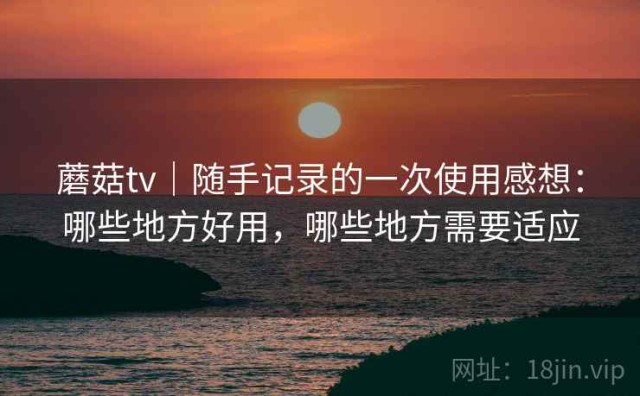 蘑菇tv｜随手记录的一次使用感想：哪些地方好用，哪些地方需要适应