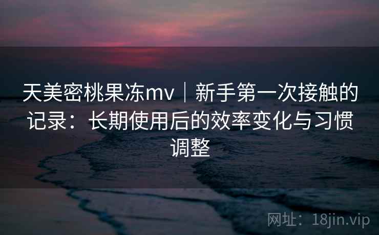 天美密桃果冻mv｜新手第一次接触的记录：长期使用后的效率变化与习惯调整