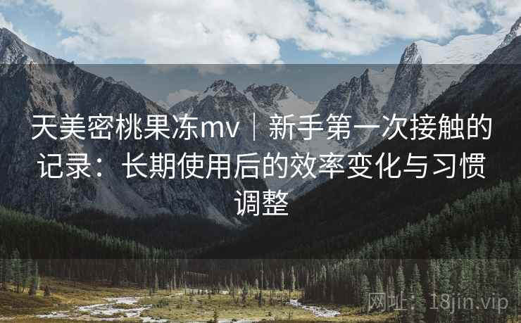 天美密桃果冻mv｜新手第一次接触的记录：长期使用后的效率变化与习惯调整