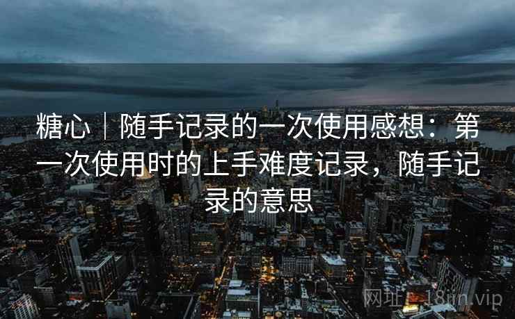 糖心｜随手记录的一次使用感想：第一次使用时的上手难度记录，随手记录的意思