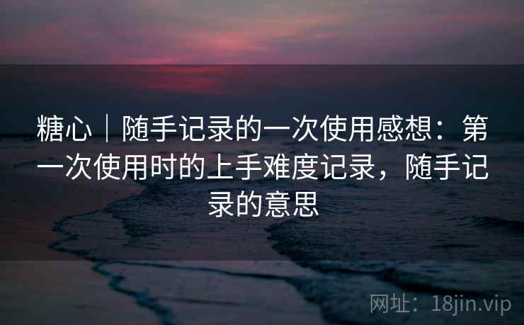 糖心｜随手记录的一次使用感想：第一次使用时的上手难度记录，随手记录的意思