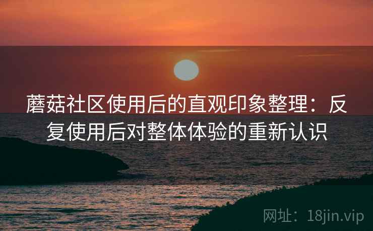 蘑菇社区使用后的直观印象整理:反复使用后对整体体验的重新认识 蘑菇社区使用后的直观印象整理:反复使用后对整体体验的重新认识