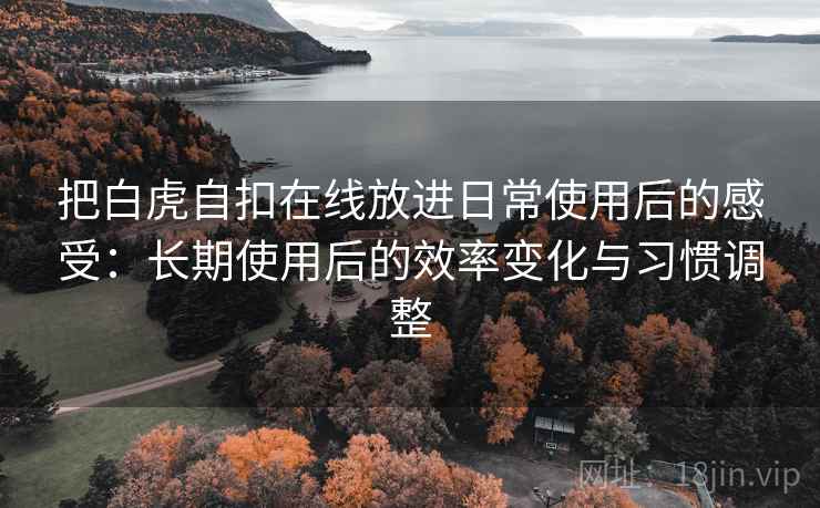 把白虎自扣在线放进日常使用后的感受:长期使用后的效率变化与习惯调整 把白虎自扣在线放进日常使用后的感受:长期使用后的效率变化与习惯调整